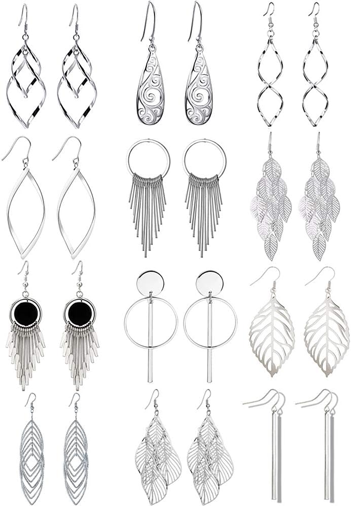 12-pairs-drop-dangle-earrings-review 12 Pairs Drop Dangle Earrings Review