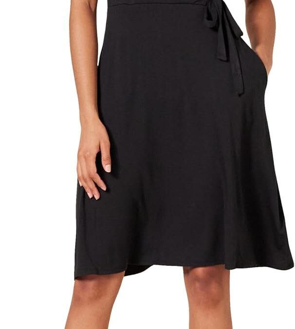 Amazon Essentials Women’s Short Sleeve Faux-Wrap Dress Review