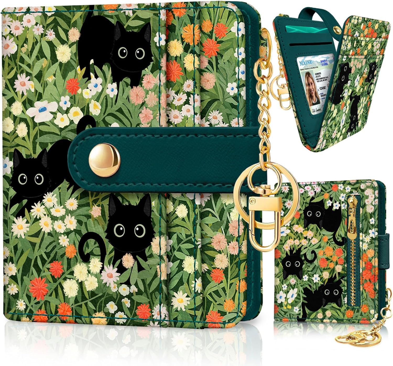 black-cat-floral-rfid-women-wallet-review Black Cat Floral RFID Women Wallet Review