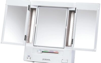 JERDON Tri-Fold Two-Sided Makeup Mirror with Lights Review