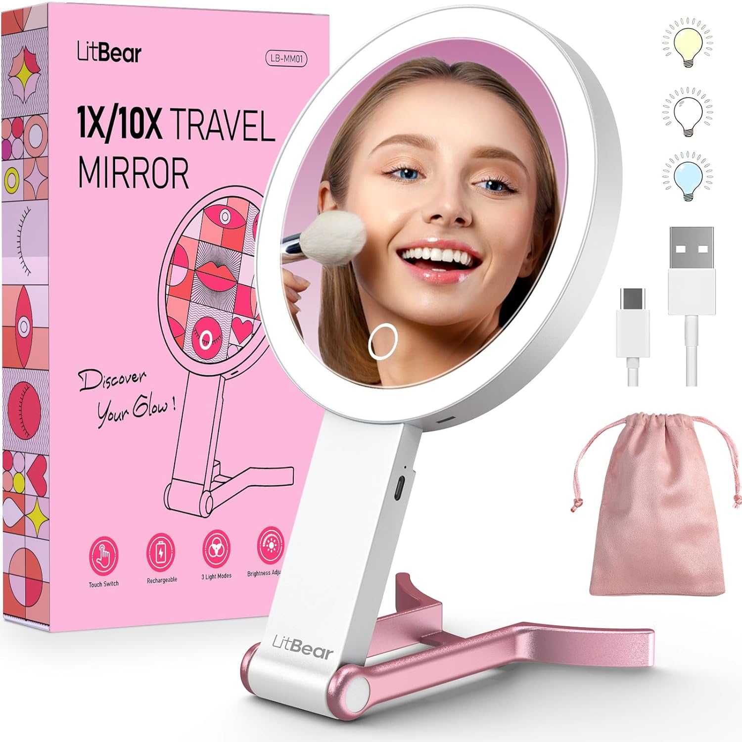 LitBear Travel Makeup Mirror with Lights Review