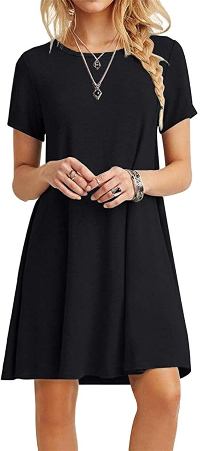 MOLERANI Women's Casual Plain Simple T-Shirt Loose Dress Review