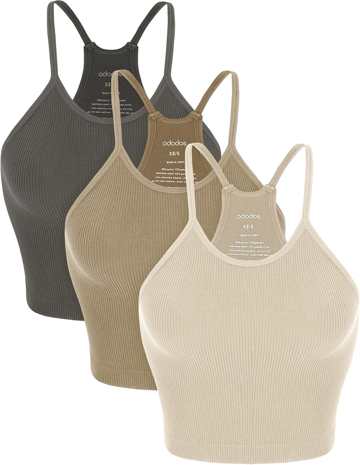 ODODOS Women's Crop 3-Pack Seamless Rib-Knit Camisole Crop Tank Tops Review