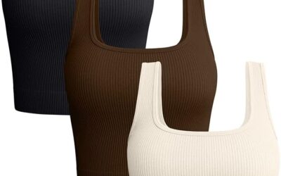 OQQ Women’s 3 Piece Tank Tops Ribbed Seamless Workout Exercise Shirts 2025 Summer Basic Camis Review