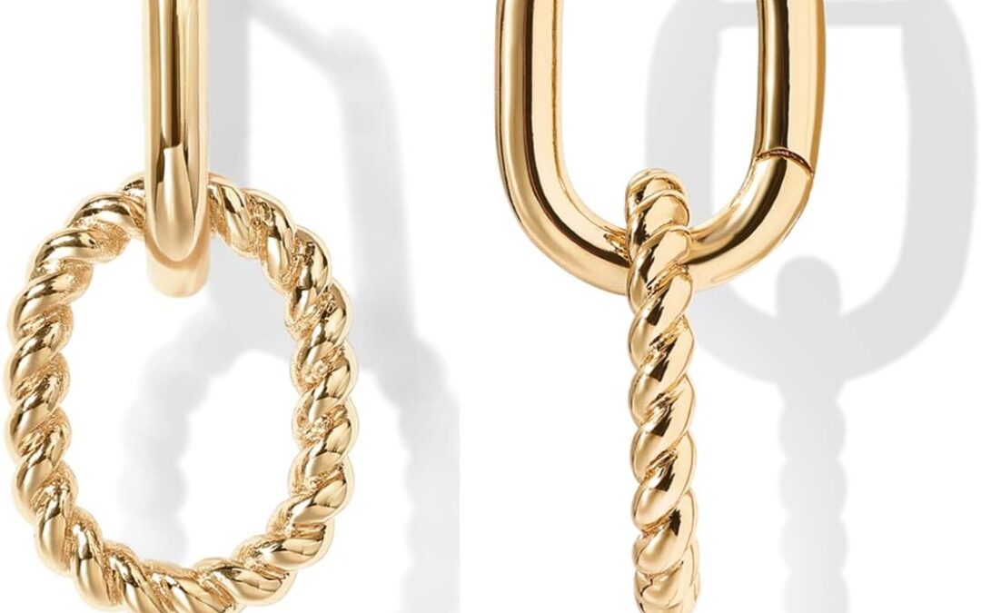 PAVOI 14K Gold Plated Convertible Paperclip Link Huggie Hoop Earrings for Women – Earscape Statement Jewelry Review