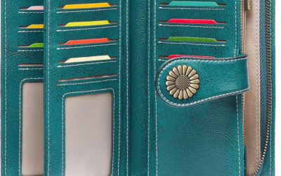 SENDEFN Wallets for Women Genuine Leather Credit Card Holder with RFID Blocking Large Capacity Wristlet Review