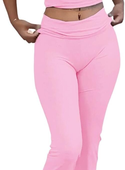 Women’s 2 Piece Lounge Outfits Slim Short Sleeve Tops Low Rise Flare Leggings Sets Yoga Sweatsuit Review